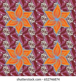 Leaf natural pattern in pink colors. Seamless floral pattern can be used for wallpaper, website background, wrapping paper. Vector flower concept. Summer design.