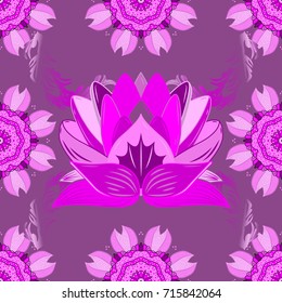 Leaf natural pattern in purple, magenta and pink colors. Seamless floral pattern can be used for wallpaper, website background, wrapping paper. Vector flower concept. Summer design.