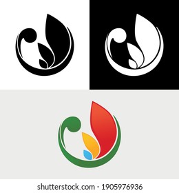 Leaf Nature Abstract Colorful Logo