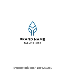 plantilla vectorial de diseño de logotipo abstracto de naturaleza de hoja