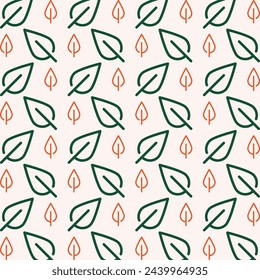 Leaf nature adorable trendy multicolor repeating pattern vector illustration background