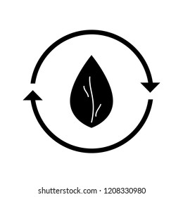 leaf, nature, arrow circular, vector icon, illustration