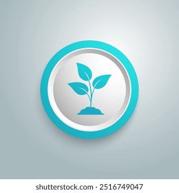Leaf nature blue icon  on white. Vector 
