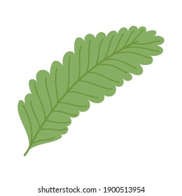 leaf nature cartoon icon in isolated style vector illustration