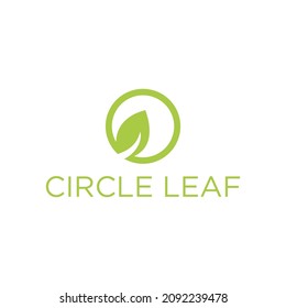 naturaleza foliar en el diseño de logotipo de círculo y plano de icono