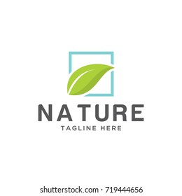 leaf nature design logo template