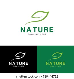 leaf nature design logo template
