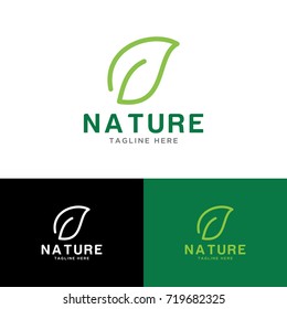 leaf nature design logo template
