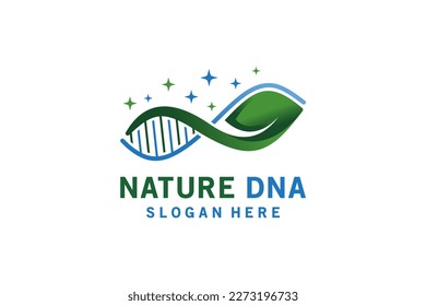 Leaf nature dna logo design, creative modern medical logo type vector illustration