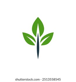 leaf nature eco green logo vector illustration template design