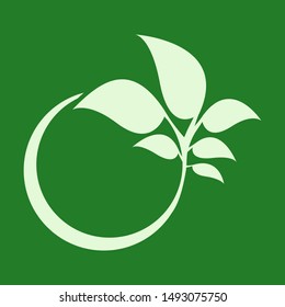 Leaf nature. Ecology circle vector emblem.