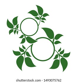 Leaf nature. Ecology circle vector emblem.