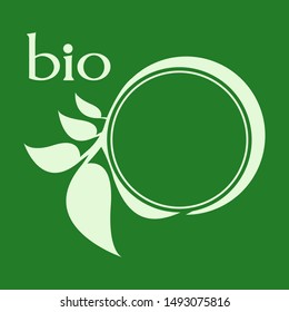 Leaf nature. Ecology circle vector emblem.