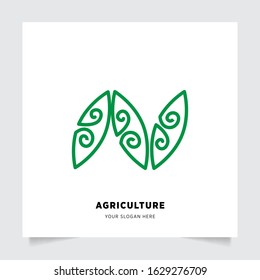 leaf nature emblem logo design for Agriculture with the concept of green leaves vector. Green nature logo used for agricultural systems, farmers, and plantation products. logo template.