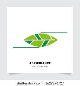leaf nature emblem logo design for Agriculture with the concept of green leaves vector. Green nature logo used for agricultural systems, farmers, and plantation products. logo template.
