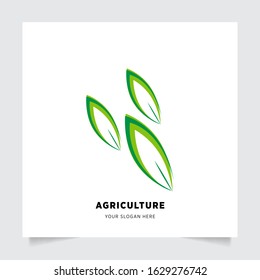 leaf nature emblem logo design for Agriculture with the concept of green leaves vector. Green nature logo used for agricultural systems, farmers, and plantation products. logo template.