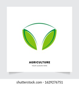 leaf nature emblem logo design for Agriculture with the concept of green leaves vector. Green nature logo used for agricultural systems, farmers, and plantation products. logo template.