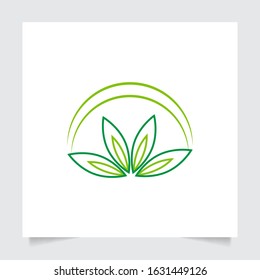 leaf nature emblem logo design for Agriculture with the concept of green leaves vector. Green nature logo used for agricultural systems, farmers, and plantation products. logo template.
