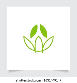 leaf nature emblem logo design for Agriculture with the concept of green leaves vector. Green nature logo used for agricultural systems, farmers, and plantation products. logo template.