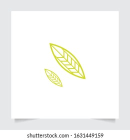 leaf nature emblem logo design for Agriculture with the concept of green leaves vector. Green nature logo used for agricultural systems, farmers, and plantation products. logo template.