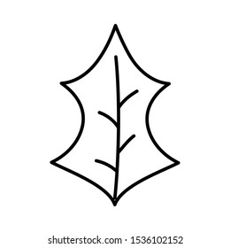 leaf nature foliage white background vector illustration thick line