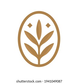 leaf nature gold logo or icon. EPS 10