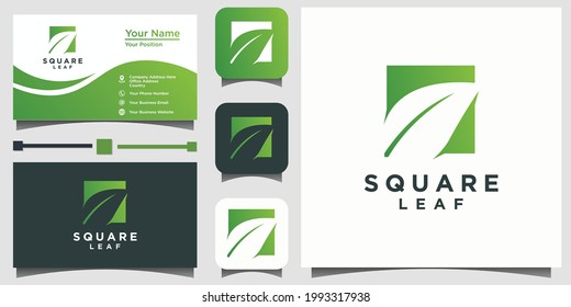 leaf nature green logo design vector