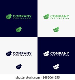 leaf nature green logo template vector design