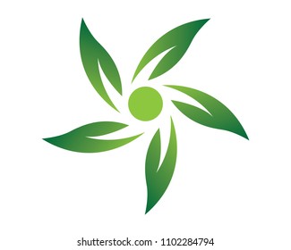 Leaf nature green logo vector
