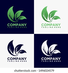 leaf nature green logo vector design