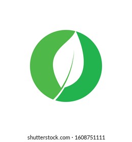 Leaf nature icon flat style illustration
