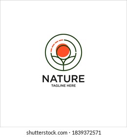 leaf nature icon. line clean icon template.