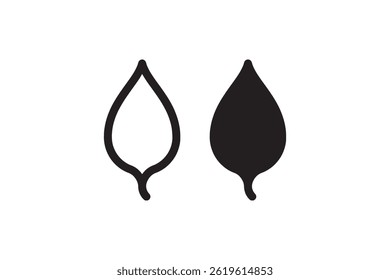 Leaf Nature Icon Minimal Outline and Solid Style Vector