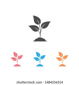 Leaf nature icon set on white. Vector 