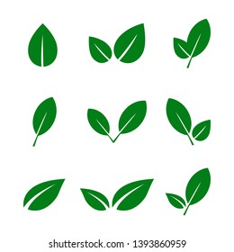 leaf nature icon vector logo template