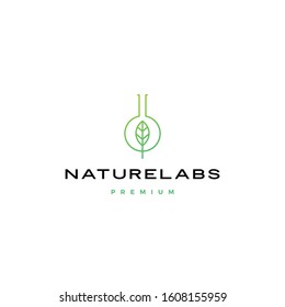 leaf nature lab naturelabs logo vector icon illustration	