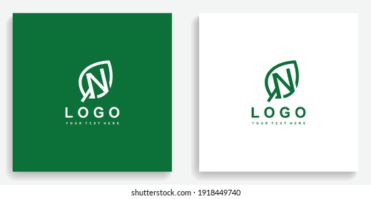 Leaf Nature Letter N Symbol Logo. Modernes Logo-Symbol, Vektordesign