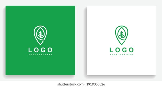 Leaf Nature Location Icon Symbol Logo. Modern logo icon template vector design