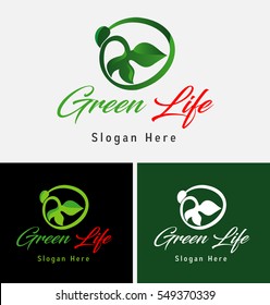 Leaf Nature Logo Abstract sphere green leaf