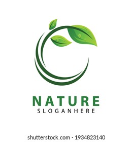leaf nature logo concept template