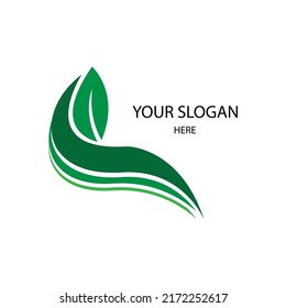 leaf nature logo concept template