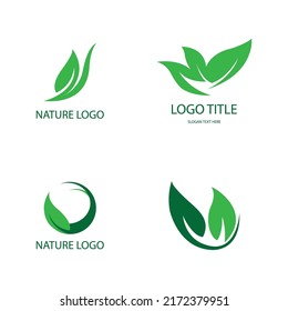 leaf nature logo concept template