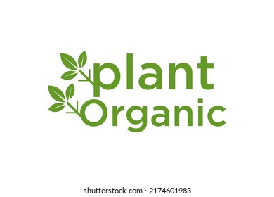 Leaf nature logo design letter symbol plant organic farm eco health