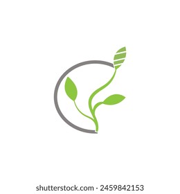 Vector de Plantilla de diseño de logotipo de Naturaleza de hojas