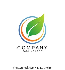 Leaf nature logo design vector