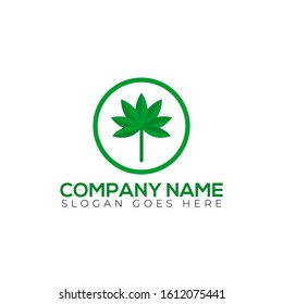 leaf nature logo, hemp logo template, cannabis natural logo for your company