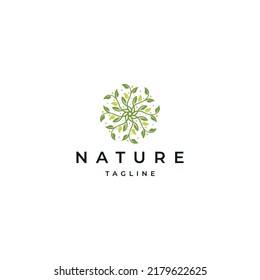 Plantilla de diseño de icono de logotipo de naturaleza Leaf