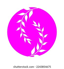 Leaf nature logo icon pink design vector illustration