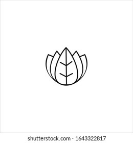 Leaf Nature logo Icon template design in Vector illustration. Black Logo And White Backround 