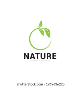Leaf nature logo icon vector template.